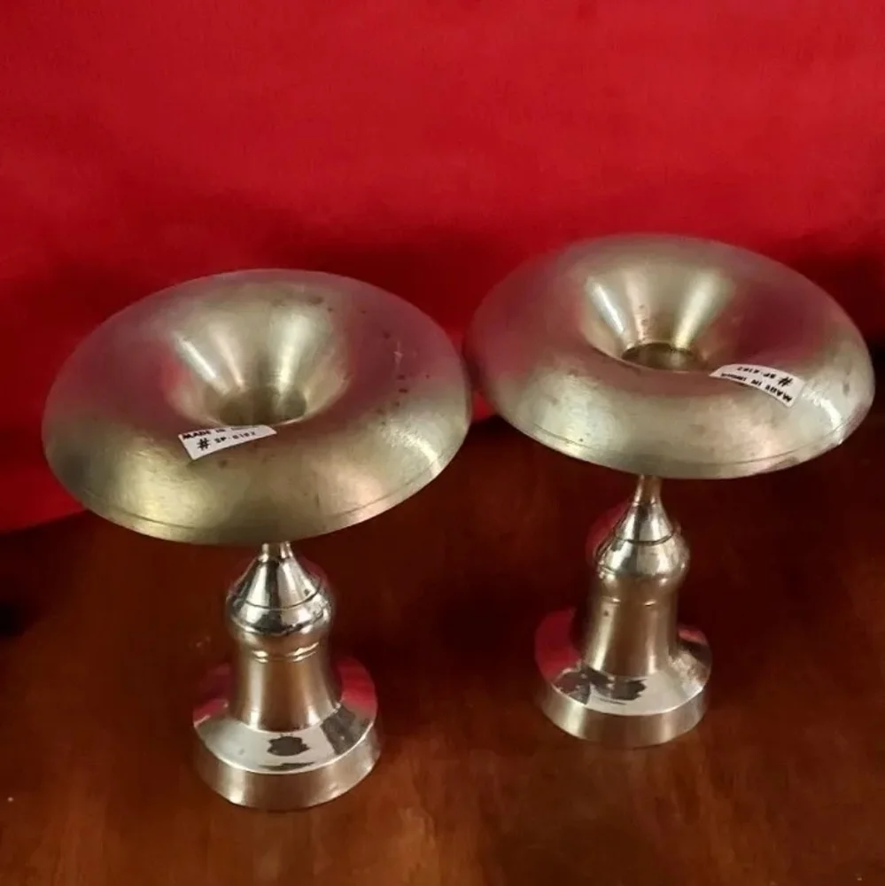 2 Vintage Brass Art  wares candle stand  made in India new open box